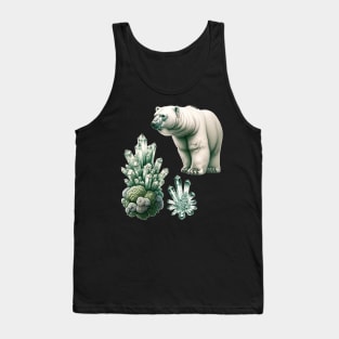 Arctic Elegance: Moss, Crystal, and Bear Tank Top